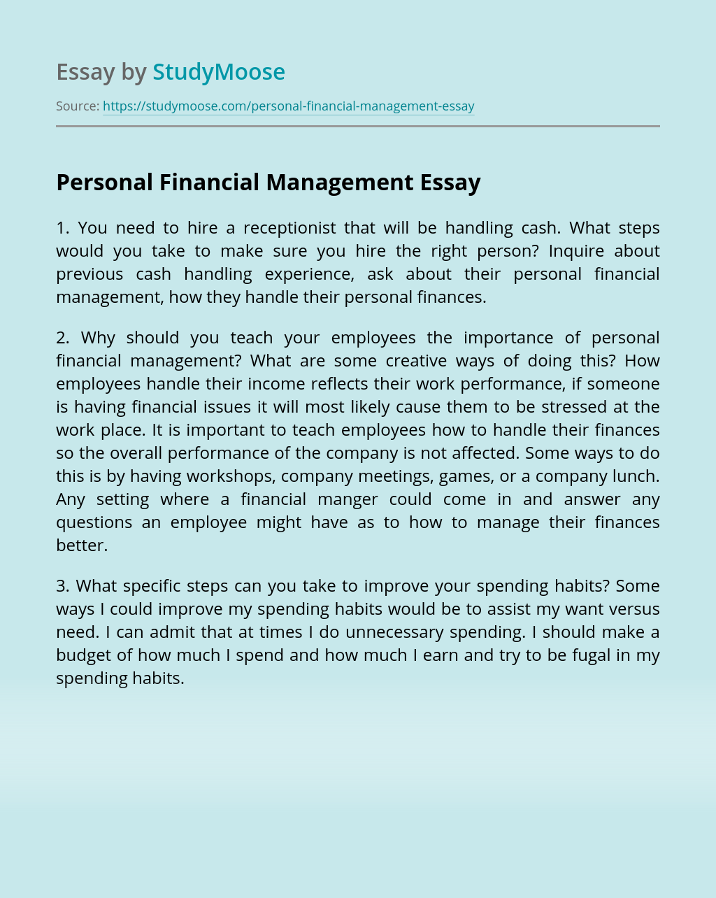 Pourquoi Dit-on que la gestion financière est un outil d'aide à la gestion de l'entreprise ?
